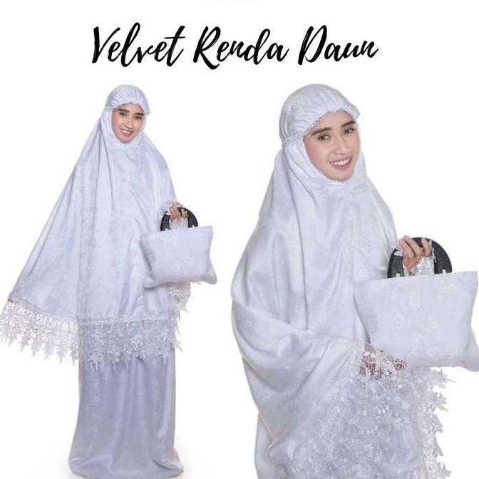 Mukena renda bordir/ Mukena putih katun foil