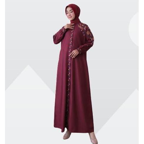 Gamis Bordir Wanita Mewah Bahan Katun Toyobo Muslim Baju