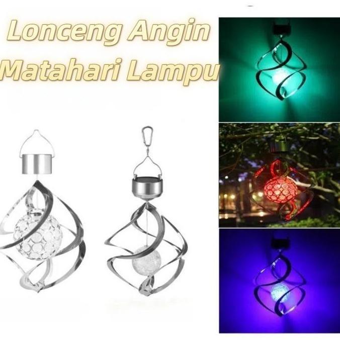 Lonceng Angin Matahari Lampu Hias Berwarna Lampu Gantung Hiasan Lampu Taman Hias Tenaga Matahari  LE