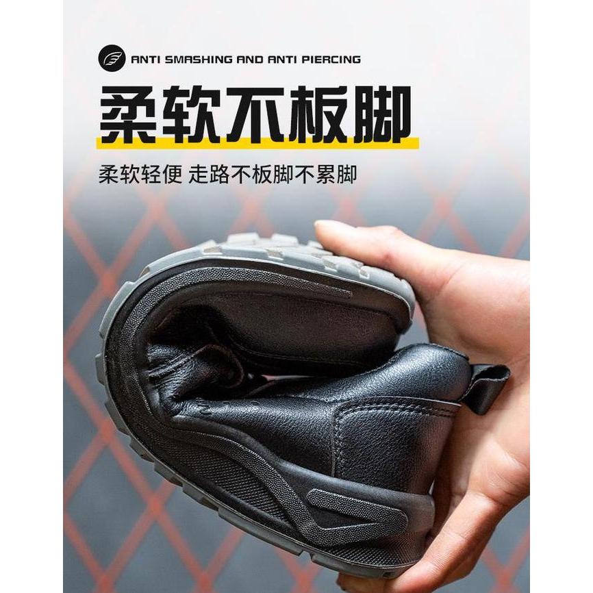 Amanaja- Sepatu Safety Import Anti Air Ujung Besi Sporty Safety Shoes Anti Paku Model Sport Material