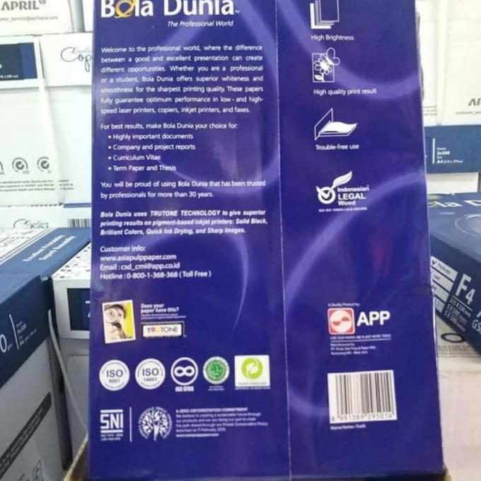 Lansungkirim- Kertas F4 70 Gram Bola Dunia