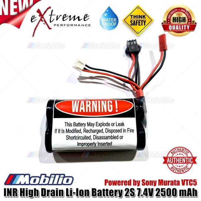 Lansungkirim- Baterai Inr Li Ion 7.4 Volt 2500 Mah High Drain Rc Mini Battery