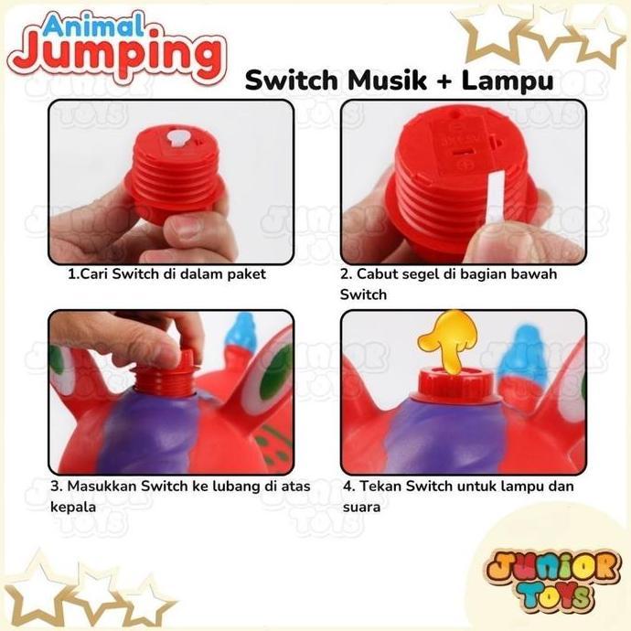 Lansungkirim- Kuda Kudaan Karet Jumping Animal Mainan Bisa Dinaiki Anak Hewan Genjot Unicorn Sapi Ru