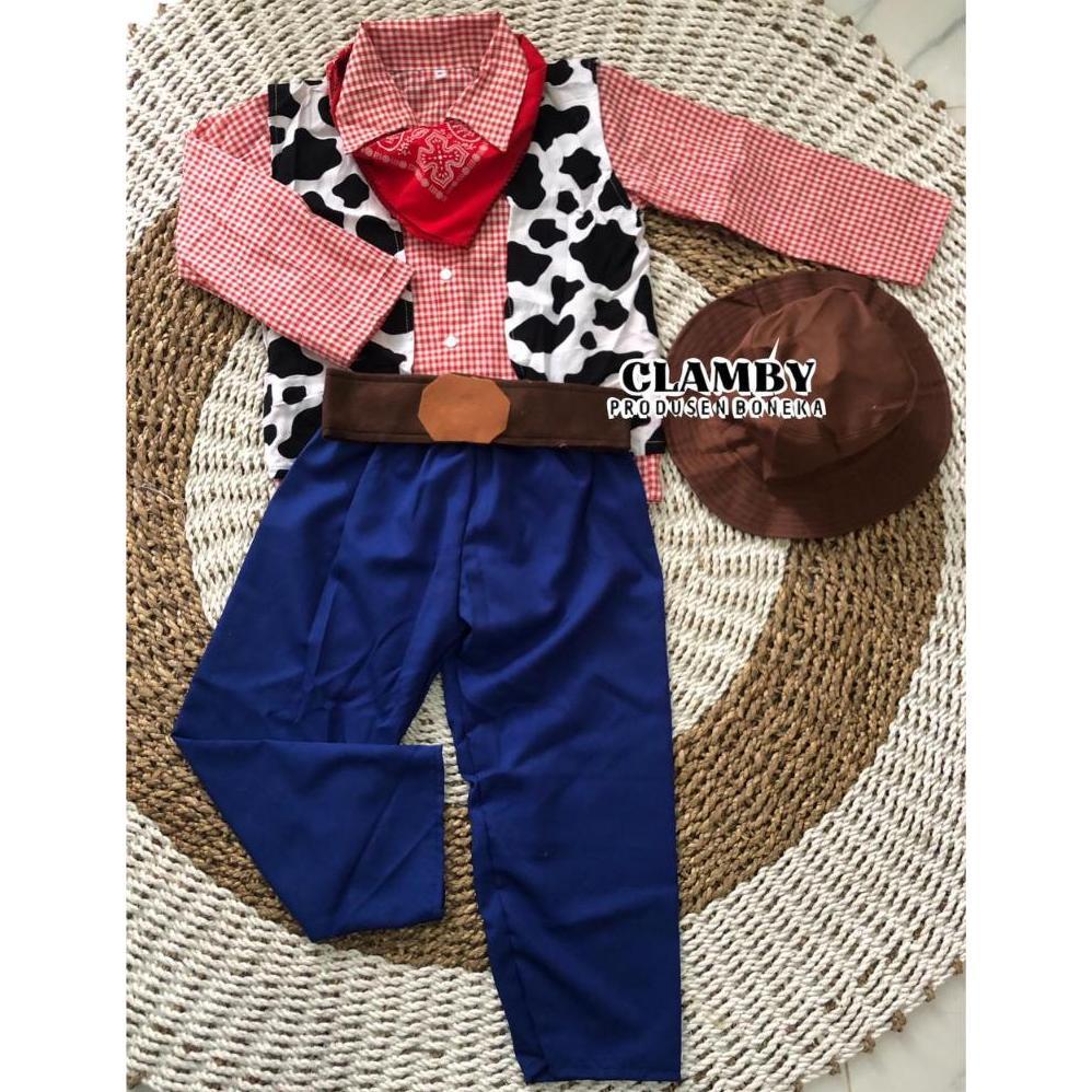 Terbaru Kostum Anak Toy Story Free Topi/ Kostum Koboi Woody Cowok / Baju Koboi Jessie Anak Bayi
