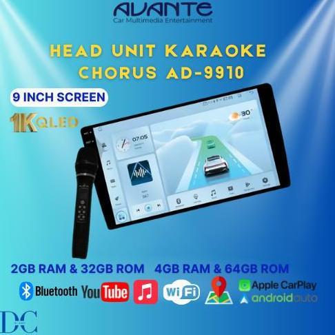 Promo Headunit Android Mobil - Headunit Android Avante Karaoke Chorus AD-9910 - 9 Inch - Ram 2/Rom 3