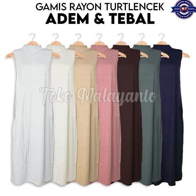 Manset Gamis Premium Wanita LEHER TINGGI Lengan PANJANG dan BUNTUNG bahan RAYON SUPER ADEM Mangset D