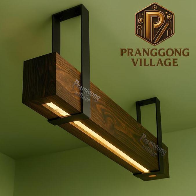 LAMPU CAFE / LAMPU HIAS / LAMPU AESTHETIC Besi Gantung Kayu HT