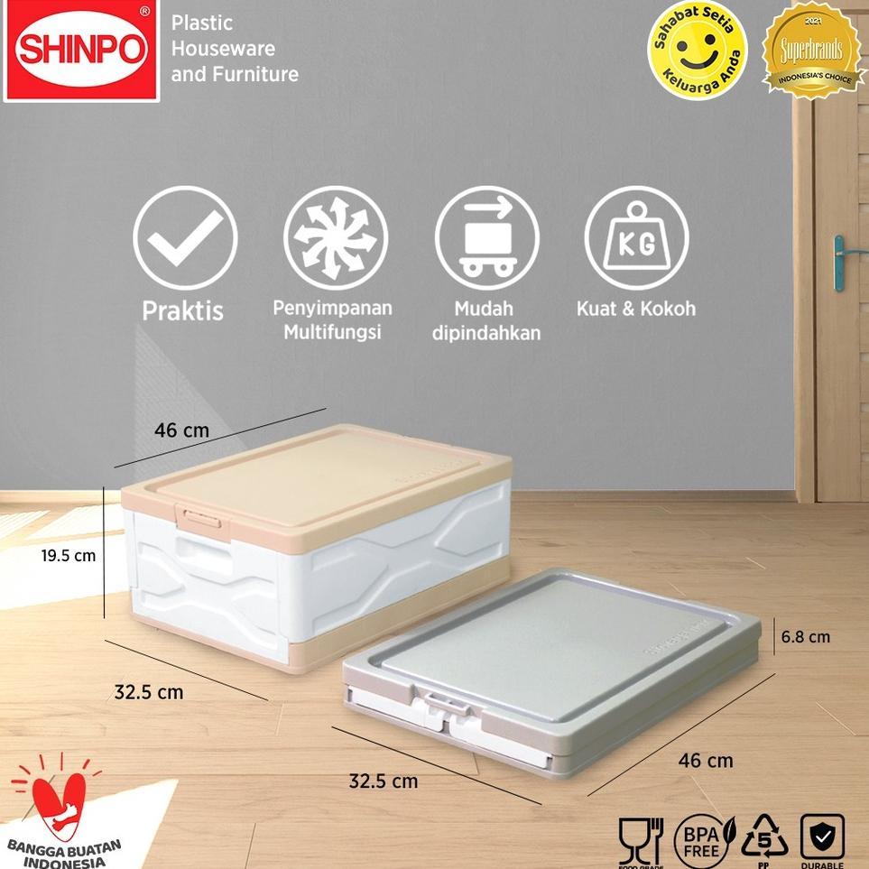 Shinpo 148 Container Box Lipat Compact Kotak Folding Storage Box 1 Set Tutup Plastik