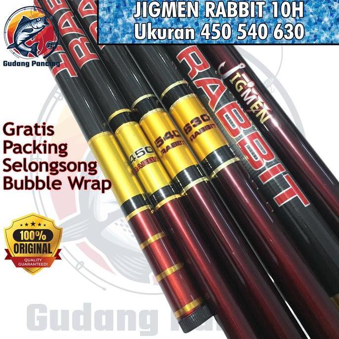 BEBAS ONGKIR - JIGMEN RABBIT Joran Tegek Kaku 10H Ukuran 450 540 630 Bahan Carbon Pole Tegeg ORIGINA