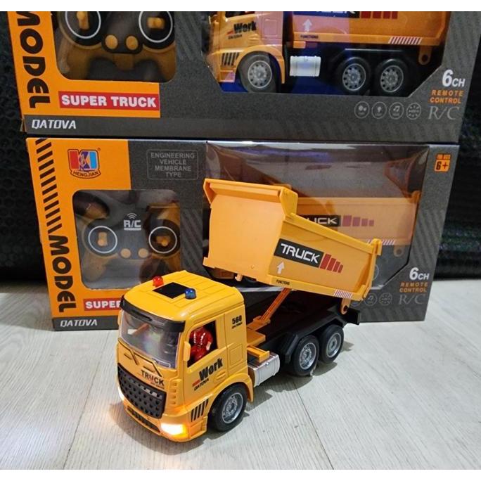 Lansungkirim- Mainan Rc Truck Dump Remote Control Truk Pasir