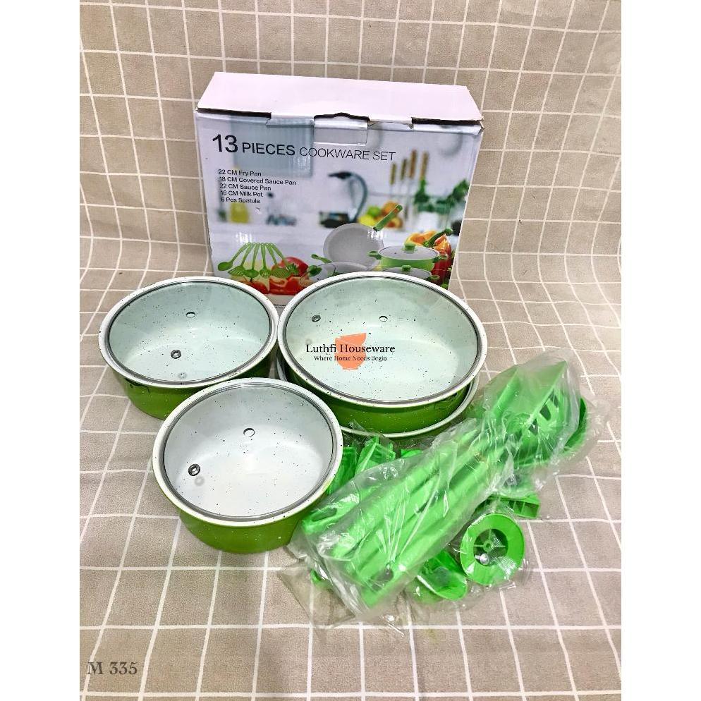 BEST SELLER PANCI WAJAN SET COOKWARE 13 PCS AKI STAINLESS STEEL