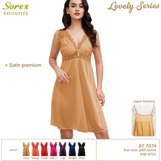 Sorex 7074 BT Baju Tidur Wanita Lingerie Satin Premium