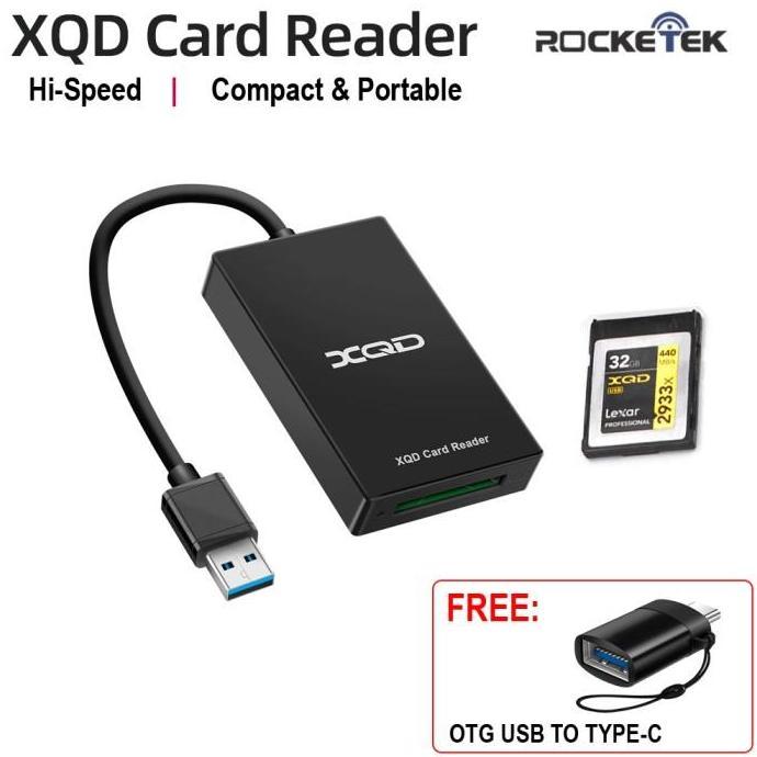 Rocketek XQD Card Reader USB 3.0 - For Lexar Sony XQD Kingma XQD