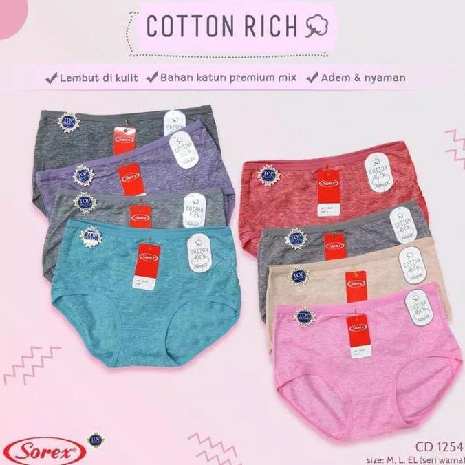 SOREX Cd Wanita MIDI Cotton Rich 1254 Super Lembut sorex