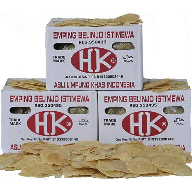Emping Melinjo Mentah Merk Hk Limpung Kering Tipis