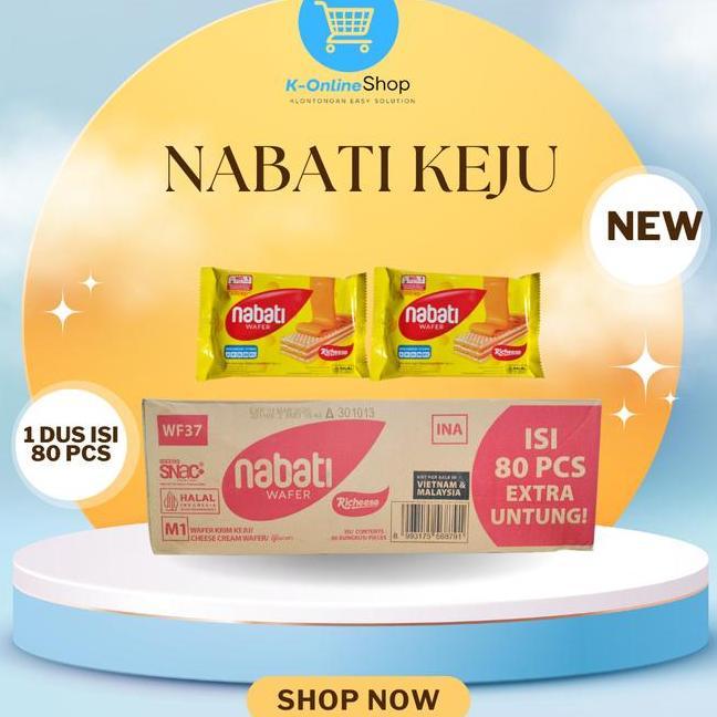 Kol X Sm Pay01 Nabati Wafer 1 Dus Keju Coklat 1 Dus Isi 80 Bks