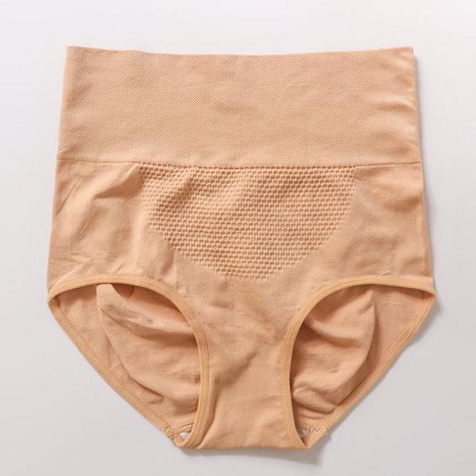 Celana Dalam Korset Motif Polos Cd Model High Waist Bahan Nylon Elastis Spandex Wanita Dewasa Seamle