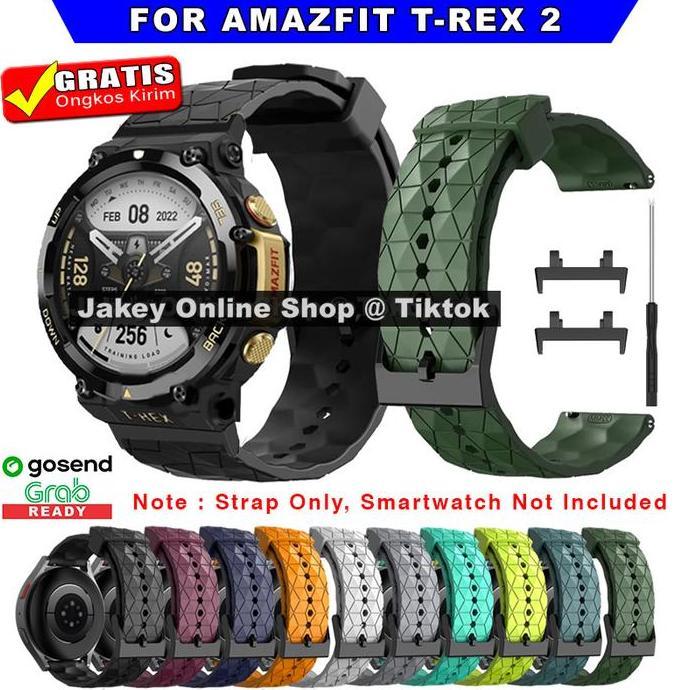 STRAP TALI JAM FOR AMAZFIT T-REX 2 TREX 2 MODEL 3D CUBES SPORT RUBBER