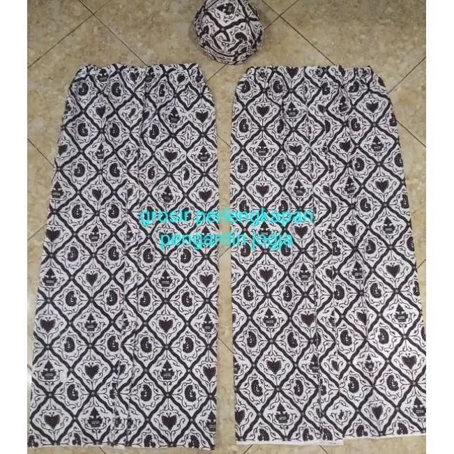 Paket jarik wiru instan,sepasang jarik + blangkon Batik