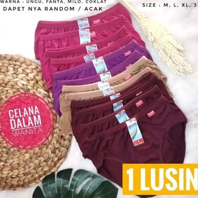 PROMO 12 PCS CD Celana Dalam wanita dewasa Size M L XL XXL CD Grosir CD Katun Polos lembut nyaman di
