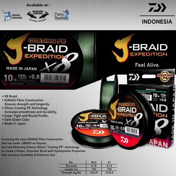 BENANG PE DAIWA J-BRAID EXPEDITION X8 150M
