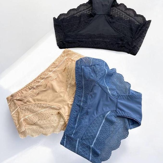 Celana Dalam / Panty Wanita Brokat FELANCY 000354 - Cutting Boxshort, Ukuran M/L, Mewah dan Elegan