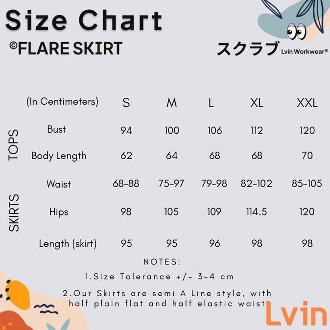 Ginfinik- [ Lvin ] Flare Skirt  Scrubs - Vol 01 -  Baju Oka Rok Mandarin Collar Lengan Panjang / Baj