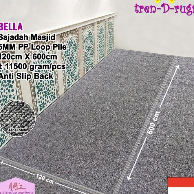'' TREN-D-RUGS KARPET SAJADAH SEJADAH MASJID ROLL POLOS ANTI SLIP 120X600 //