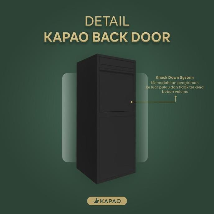 Kotak Paket terpasang hitam Kapao Bukaan Belakang ( Rumah Pagar )