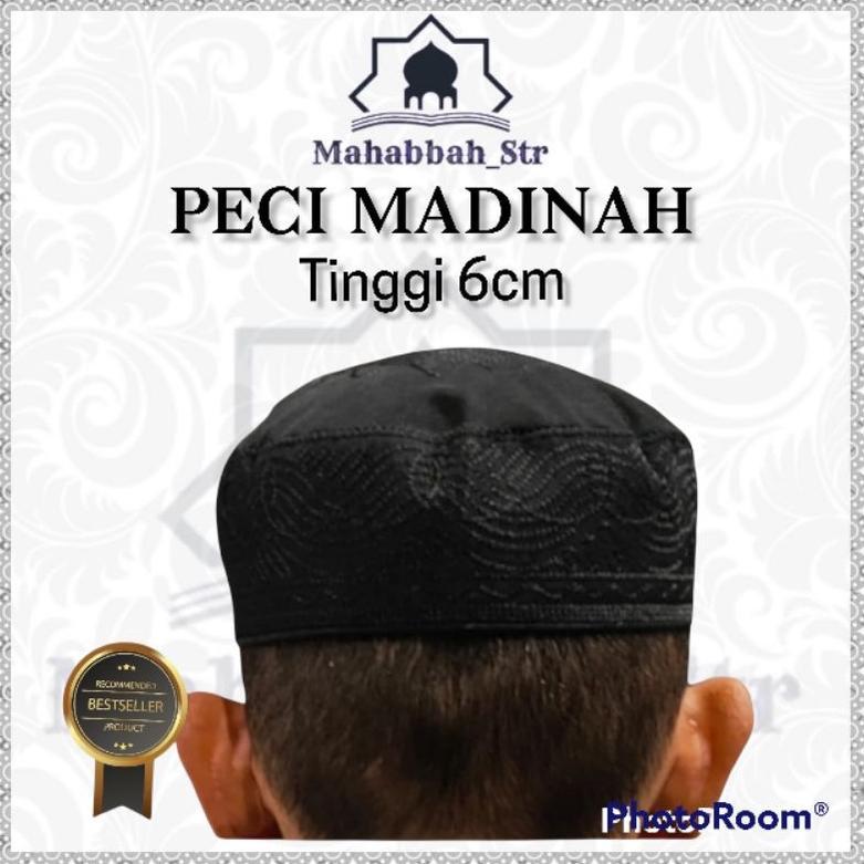 ORIGINAL Peci Madinah Pendek Peci Haji Peci Putih Tinggi 6 cm