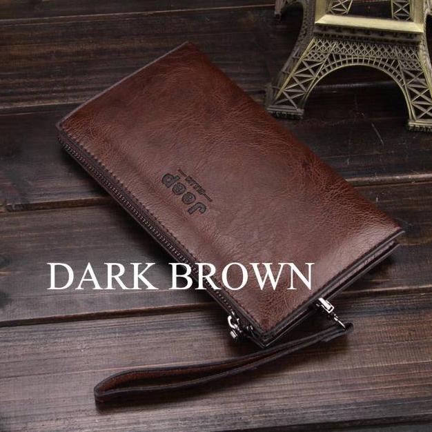 Sale Dompet Panjang Pria Jeep Buluo - Clutch Kulit Premium dengan Resleting & Wristlet | Import Orig