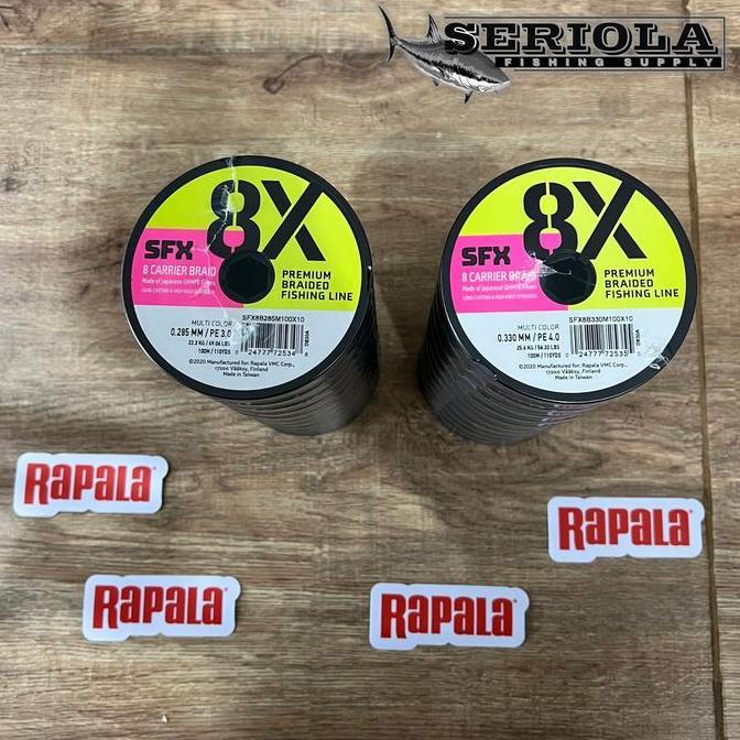 PE SFX 8X MULTICOLOR CARRIER BRAID 100M 49lb PE 3.0 56lb PE 4.0