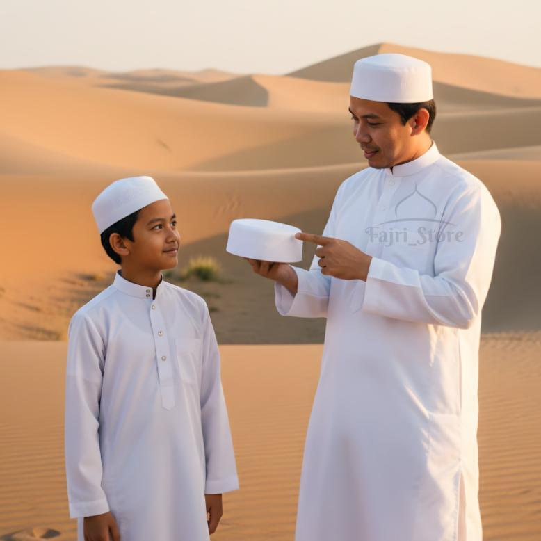 VALUE PACK Kopiah Haji / Peci Batok / Peci Putih / Peci Kalbut Putih Tinggi 8 cm