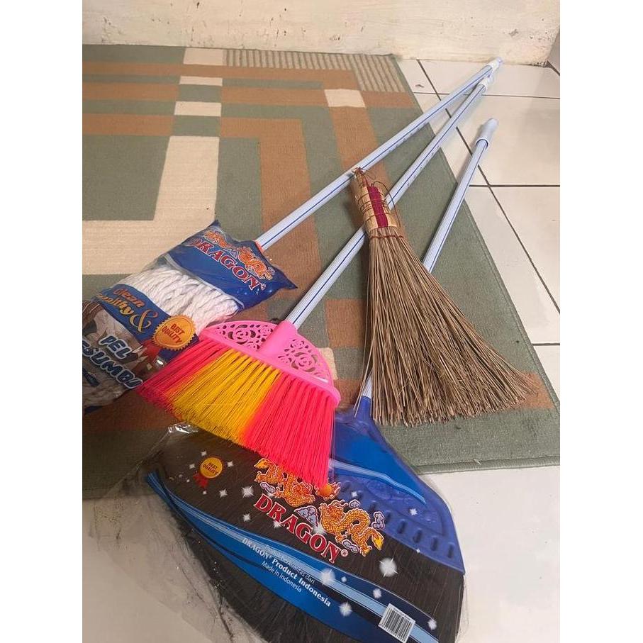 Promo Paket Hemat Beli 3  Gratis Sapu Karpet ( Sapu Lantai Sapu Ijuk Pel Lantai )