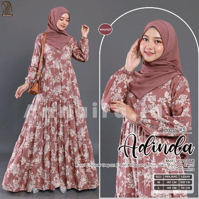 ADINDA DRES #1, #2, #3, #4 & #5 - GAMIS KEKINIAN DRES VISCOSE MOTIF COCOK BUAT ACARA BY ANNAIRA.ID M