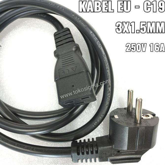 DB262 - Kabel Power Cord EU-C19 APC AP9877 UPS 1.8M PDU ATS 180 cm Plug Schuko C-19 tebal 3x1.5mm 16