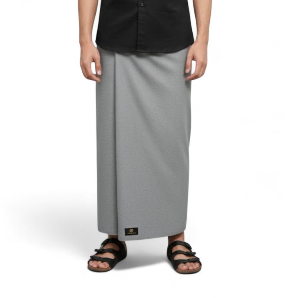 hot hijjaz sarung pria dewasa motif polos abu