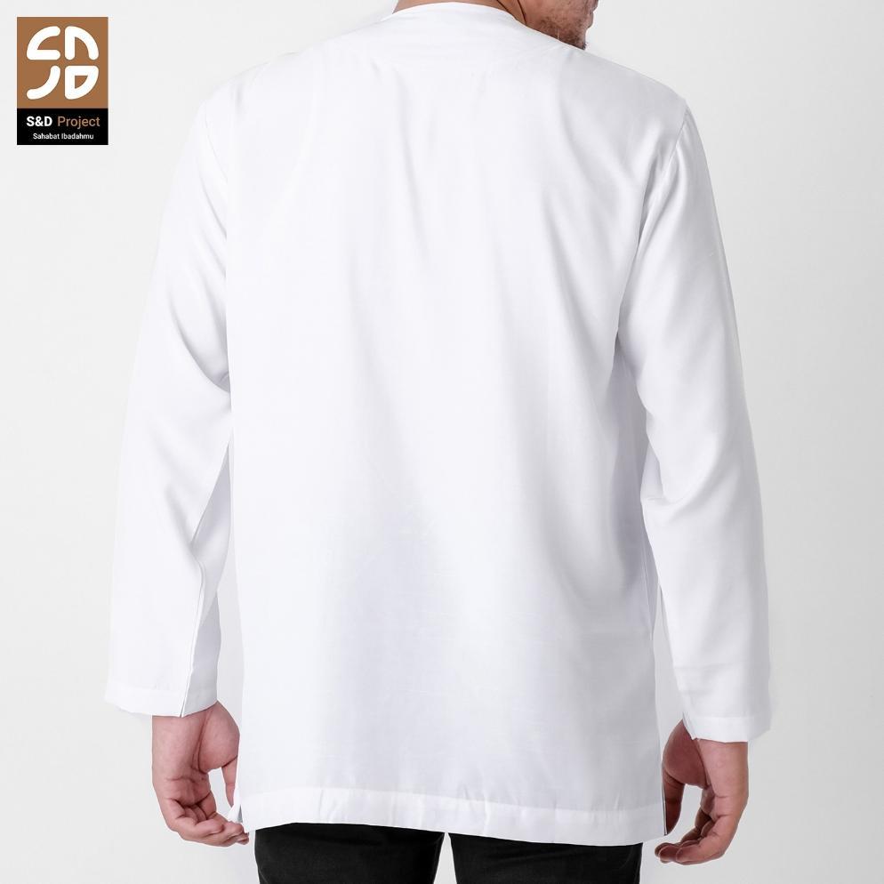 SUPER DEAL S&D PROJECT Baju Koko Muslim Pangsi Katun Rayon Putih Jumbo M-4XL Untuk Pria Dewasa Lenga