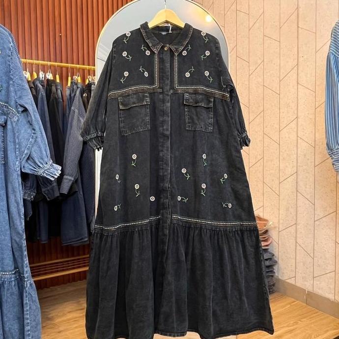 Gamis Jeans Wanita Dewasa Tunik Jeans Wanita Premium Tunik Denim Premium Co