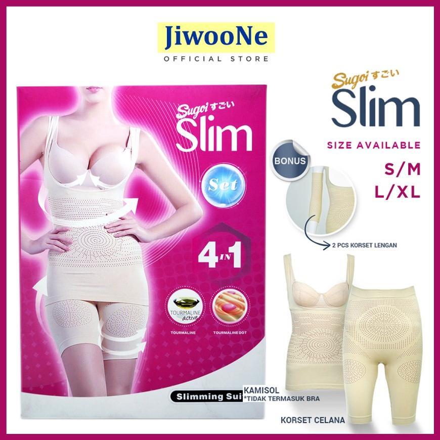 SUGOI Alat Pelangsing Baju Pelangsing Slimming Suit SET slim isi 3 korset pelangsing perut, tangan d