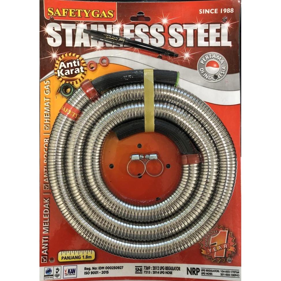 (Diskon) Selang Gas Selang Lpg Safety Gas Stainless Steel Bestseller