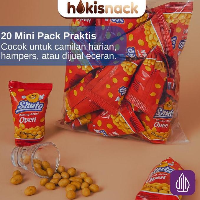 Fooding- Shuto Kacang Atom Oven Asin Snack Cemilan Sehat Dan Renyah Bernutrisi Food Protein Isi 20 S