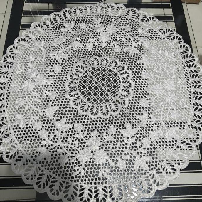 TAPLAK MEJA TAMU BULAT/BUNDAR BORDIR CLASSIC VINTAGE