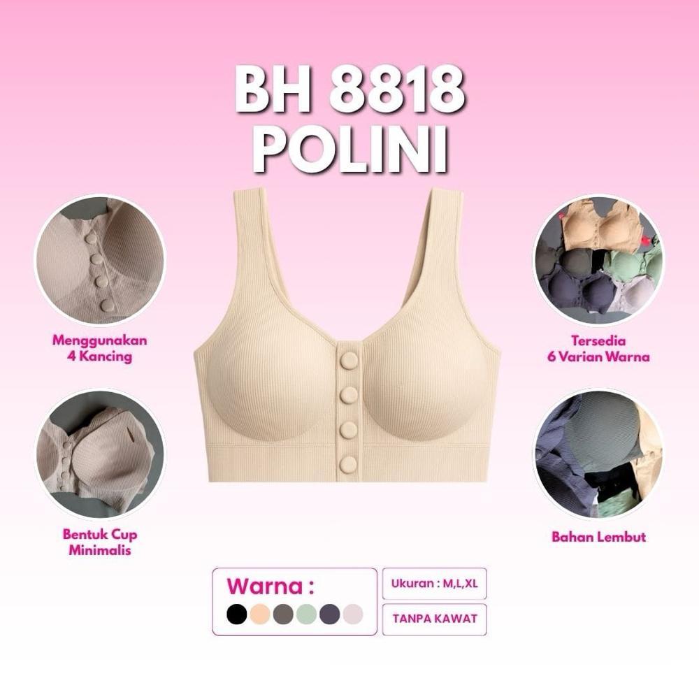 2PCS BH POLINI 8818 /8815 BH SEAMLES KANCING DEPAN TERBARU | BH POLINI
