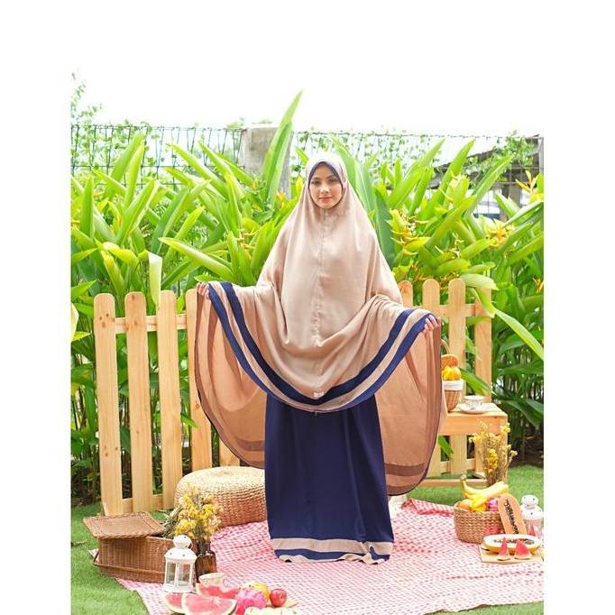 Mukena Baneska Kombinasi Mecca Navy-Khaky Allsize