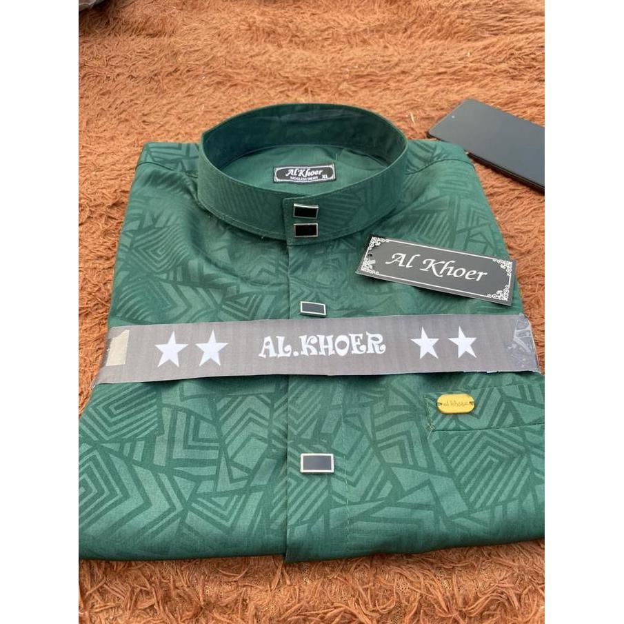 DISKON kemeja koko muslim kemeja formal putih bahan embos koko lebaran 2024 murah Motif Sultan