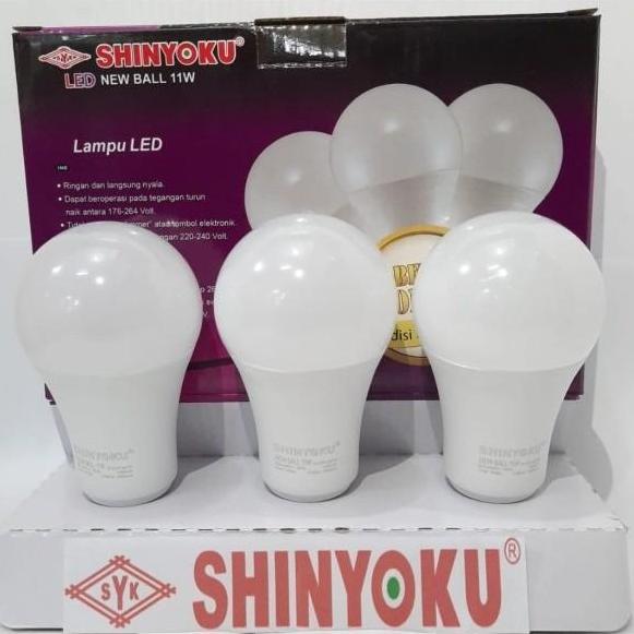 Lightfast- Lampu Led Shinyoku 11 Watt New Ball ( Beli 2 Bonus Gratis 1 )