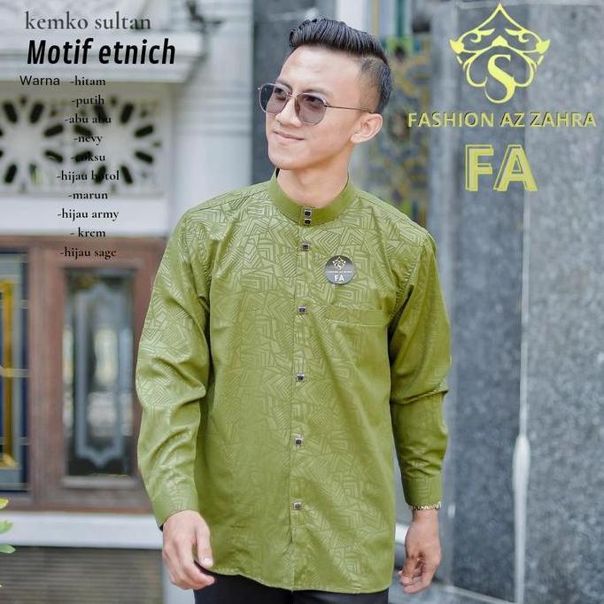 Bagusbanget- Kemko Sultan Terbaru 2023 Baju Koko Sultan Mewah Kain Motif  Embos Kerah Nyaman Kantong