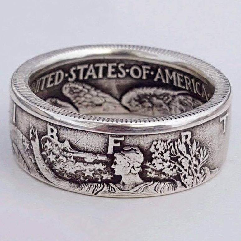 promo cincin pria motif dollar us antik titanium silver gold simple men ,/ cincin pria / cincin doll