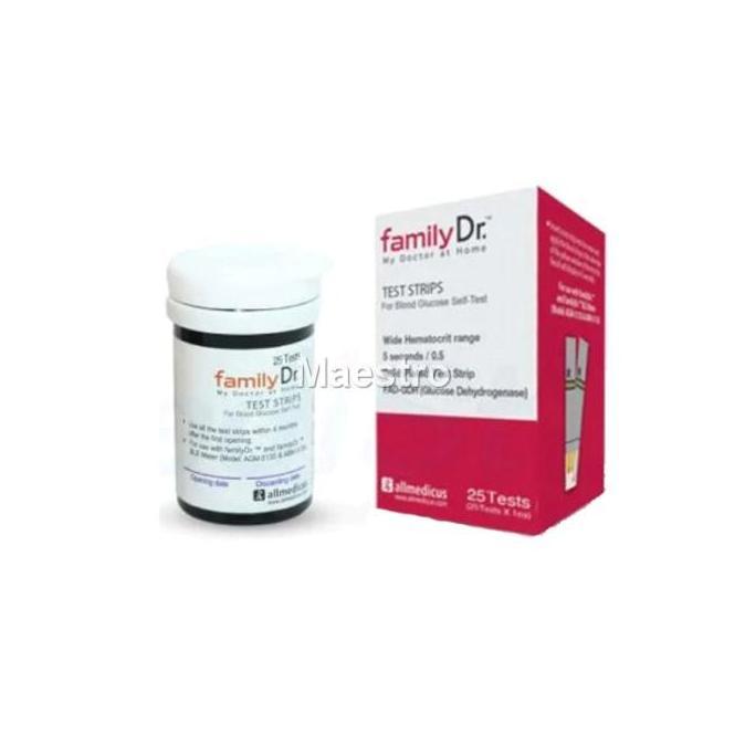 Medikit- Strip Gula Darah Family Dr Isi 25 Stik Familydr Tes Cek Glukosa Gds